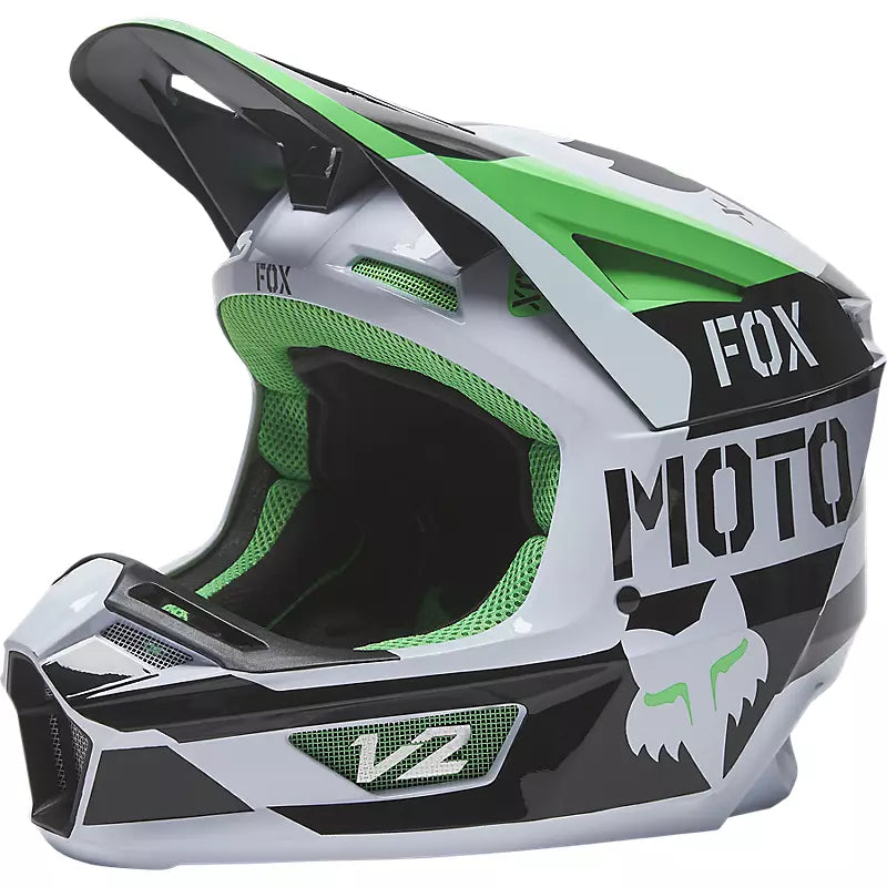 FOX Casco Moto V2 Nobyl Blanco/Negro - Rideshop