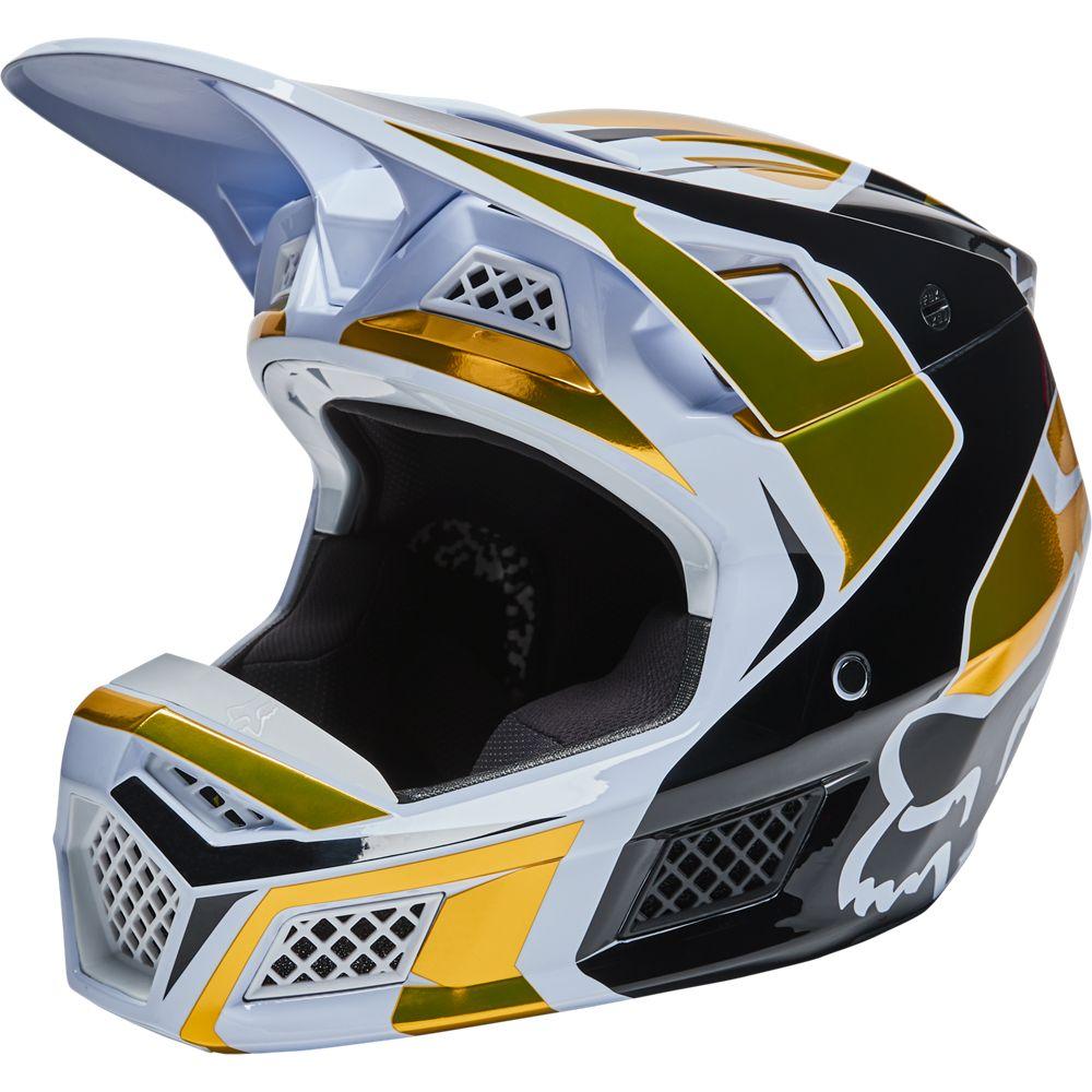 Casco V3 Rs Mirer Ece [Wht/Blk] Fox Racing - Rideshop