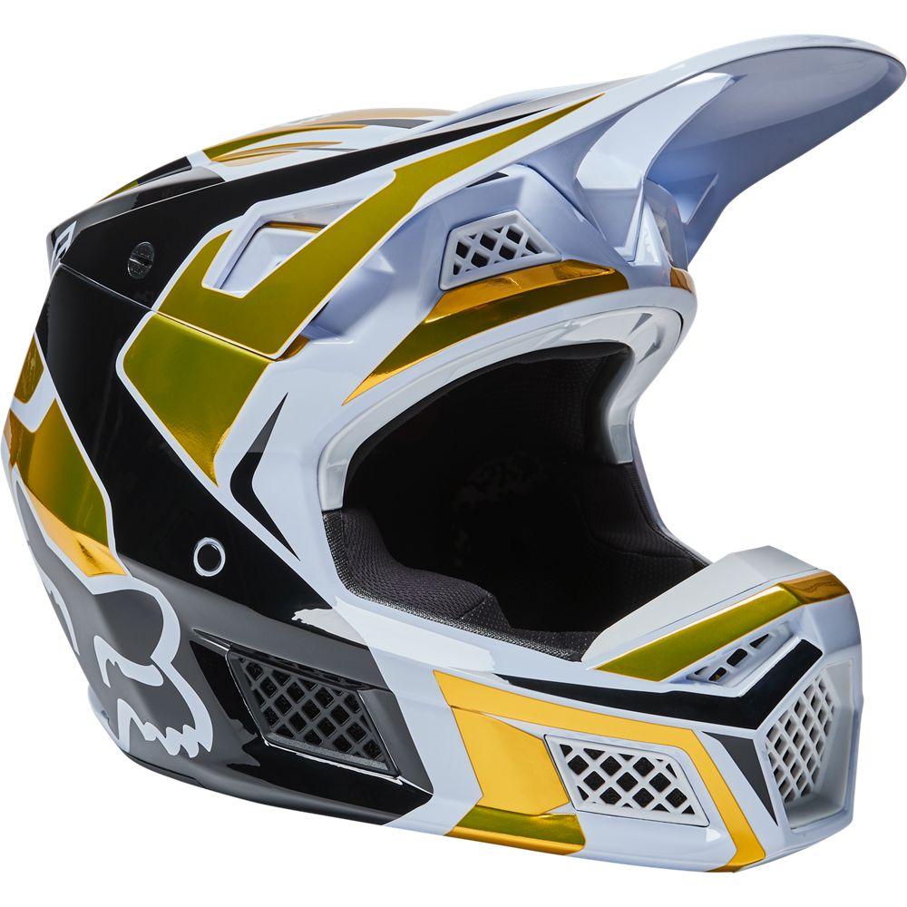 Casco V3 Rs Mirer Ece [Wht/Blk] Fox Racing - Rideshop