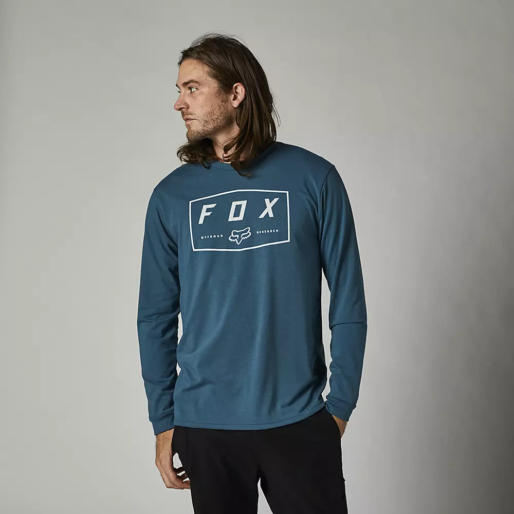 Polera Lifestyle Manga Larga Badger Azul Fox Racing - Rideshop