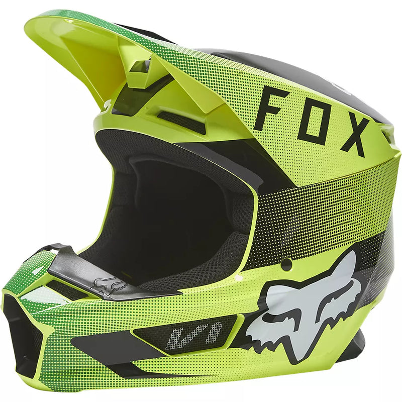 Casco Moto V1 Ridl Amarillo Fox Racing - Rideshop