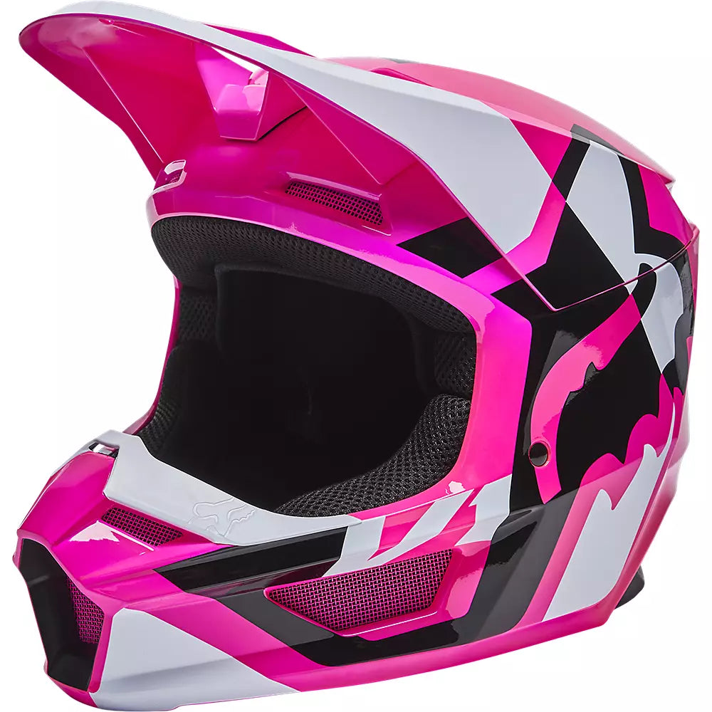 Casco Moto Niño V1 Lux Rosado Fox Racing - Rideshop