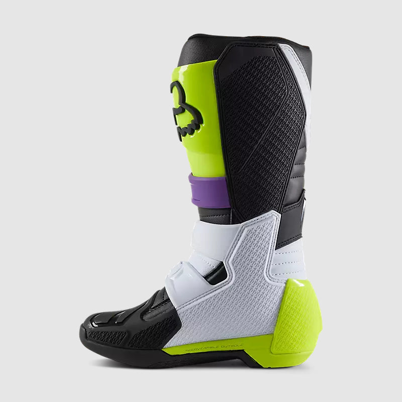 FOX Botas Moto Comp Negro/Verde/Blanco/Morado - Rideshop