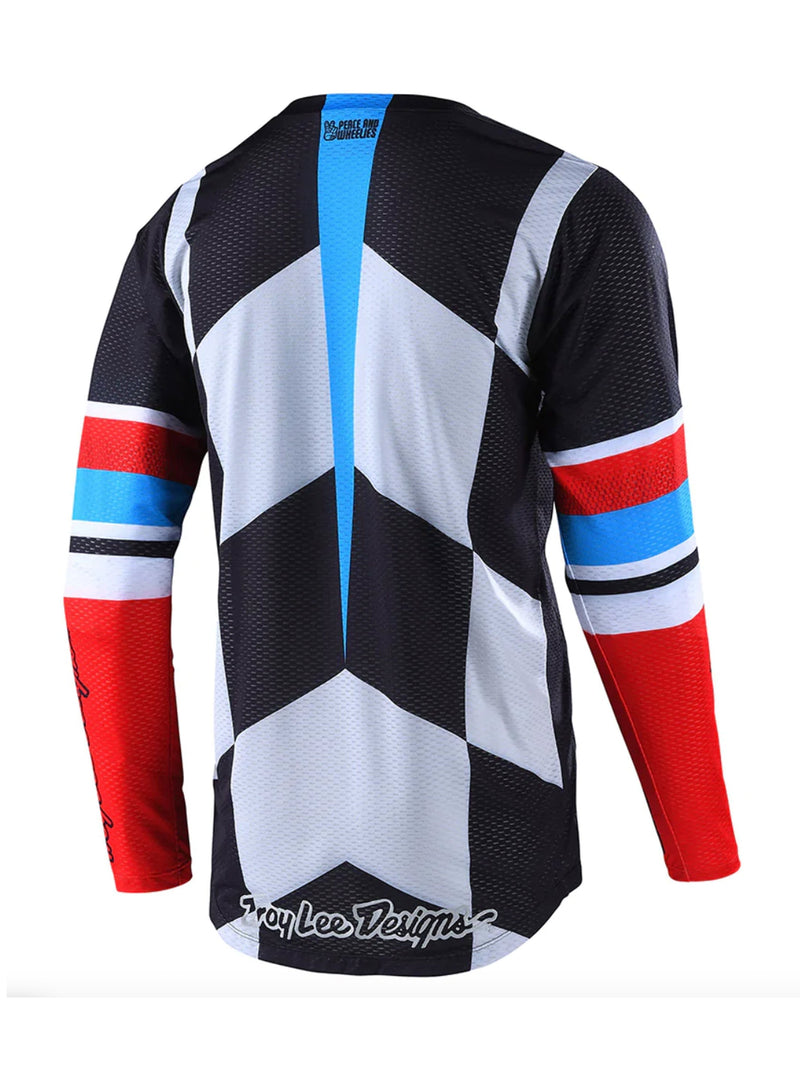 Troy Lee Designs Polera Gp Air Warped Rojo Negro - Rideshop