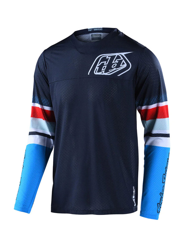 Troy Lee Designs Polera Gp Air Warped Azul Rojo - Rideshop