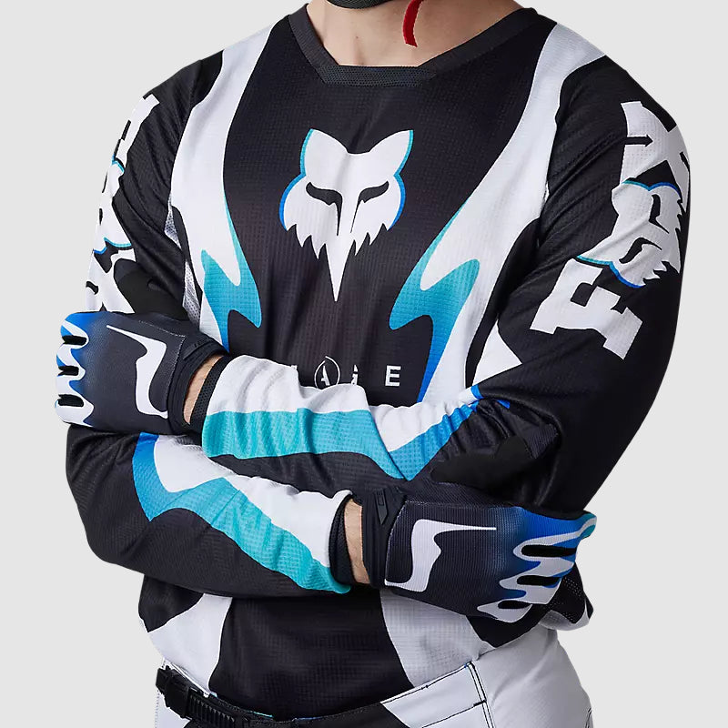 Polera Moto 180 Kozmik Negro/Blanco Fox - Rideshop