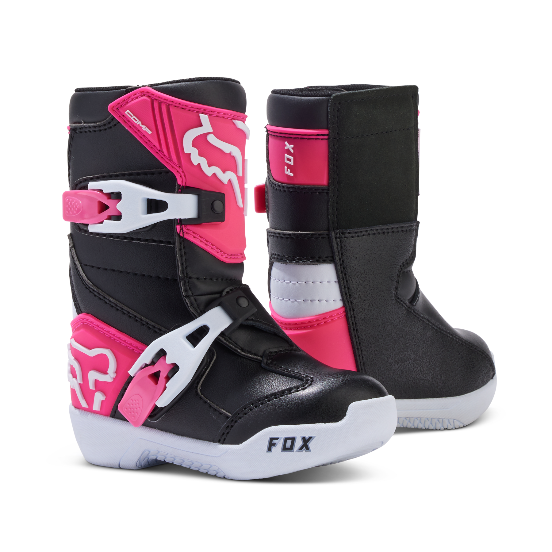 FOX Botas Moto Infantil Comp Negro/Rosado - Rideshop