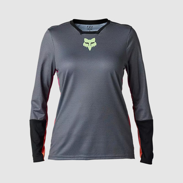 Polera Bicicleta Mujer Defend Race Manga Larga Gris Fox - Rideshop