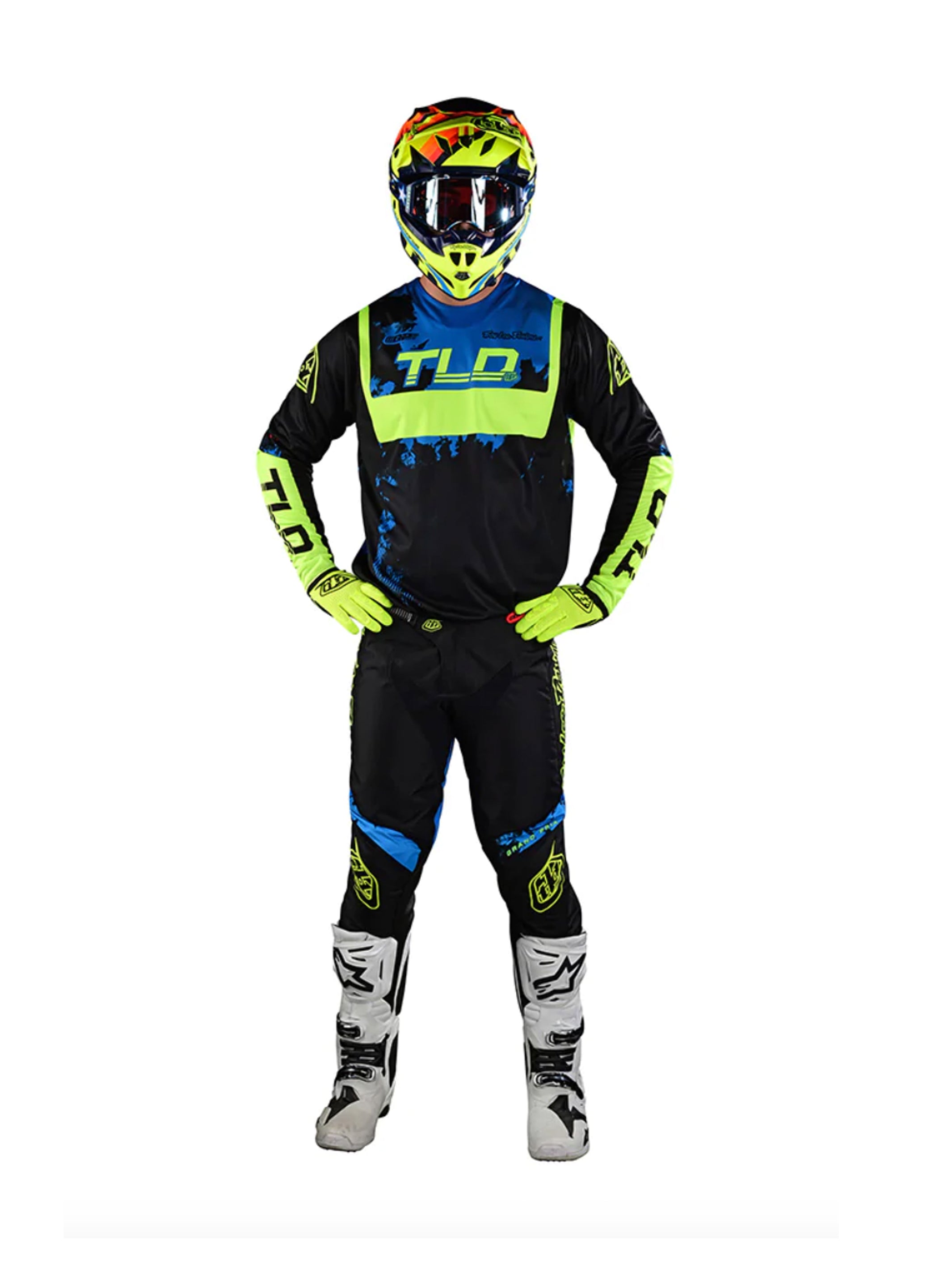 Troy Lee Designs Pantalones de Moto GP Astro Negro / Amarillo - Rideshop
