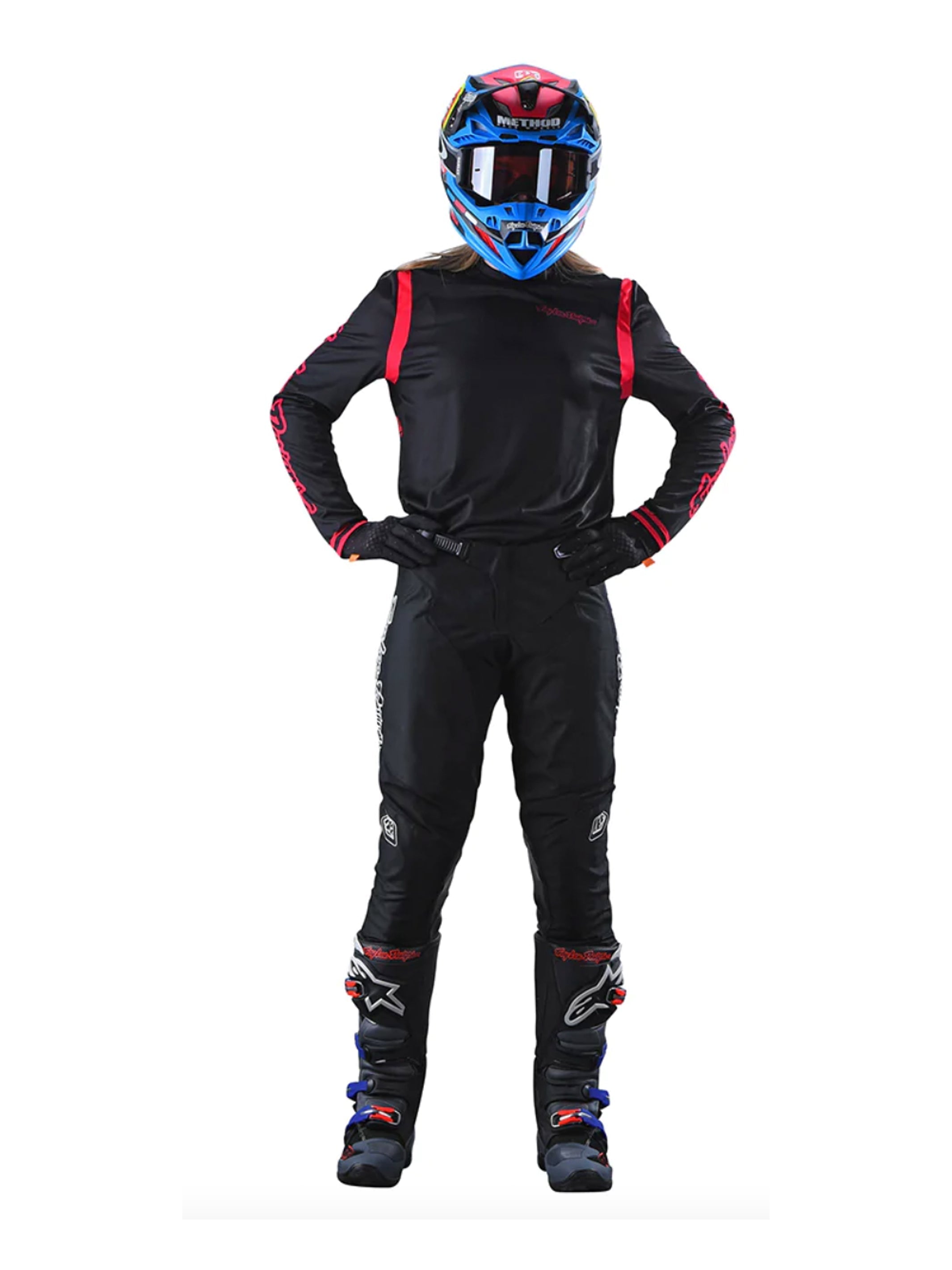 Troy Lee Designs Polera Mujer Gp Mono Negra Rojo - Rideshop