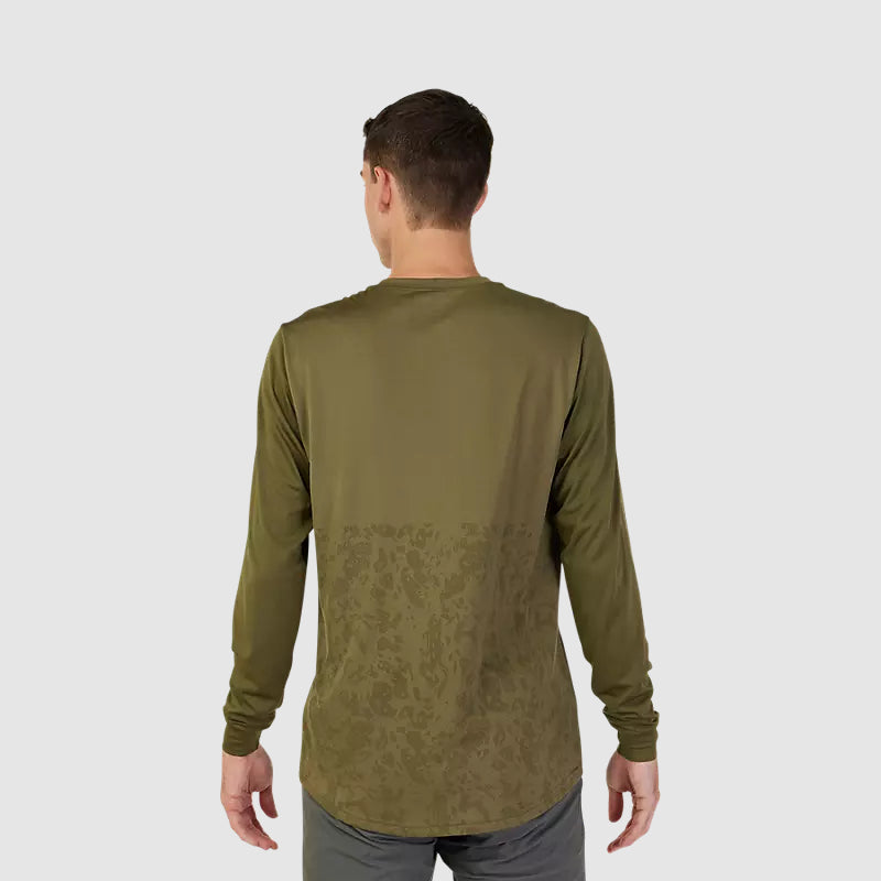 Polera Bicicleta Ranger TruDri® Manga Larga Verde Oliva Fox - Rideshop