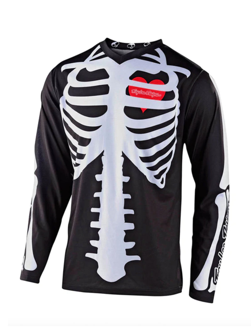 Troy Lee Designs Polera GP De Niño Skully Negro/ Blanco - Rideshop