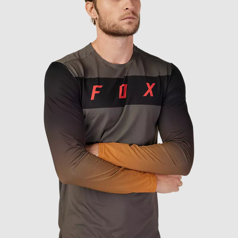 Polera Bicicleta Flexair Arcadia Manga Larga Cafe Fox - Rideshop