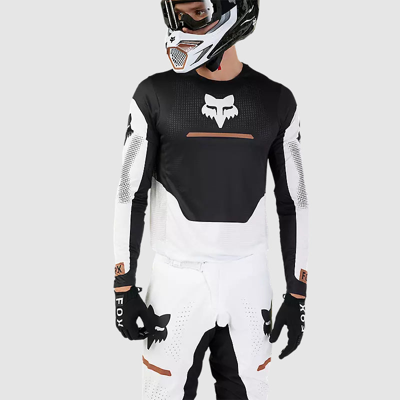 Polera Moto Flexair Optical Negro/Blanco Fox - Rideshop