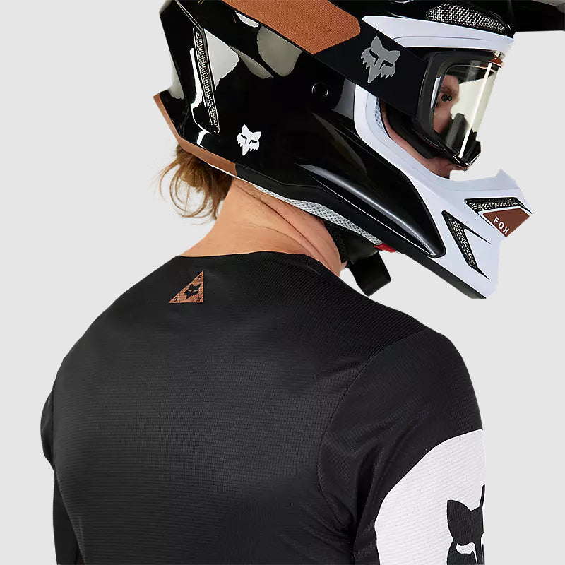 Polera Moto Flexair Optical Negro/Blanco Fox - Rideshop
