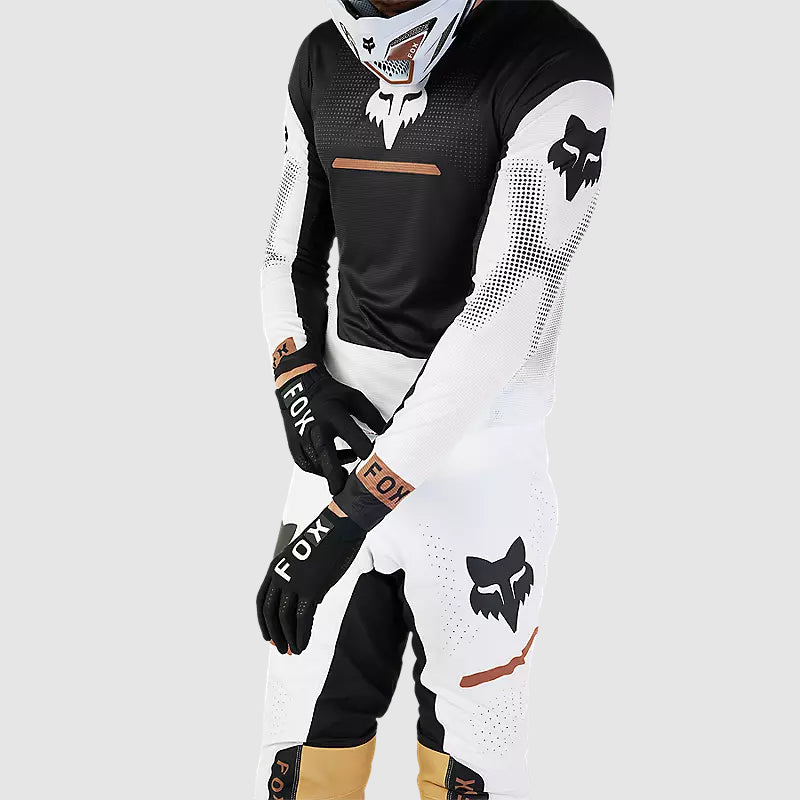Polera Moto Flexair Optical Negro/Blanco Fox - Rideshop