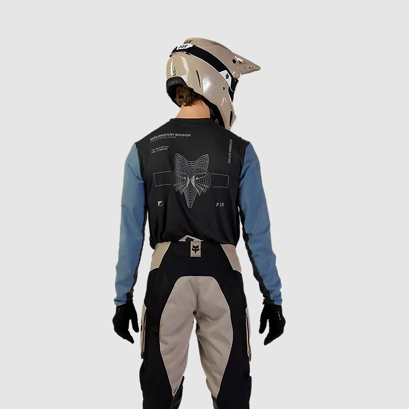 Polera Moto Ranger Off Road Manga Larga Negro/Azul Fox - Rideshop