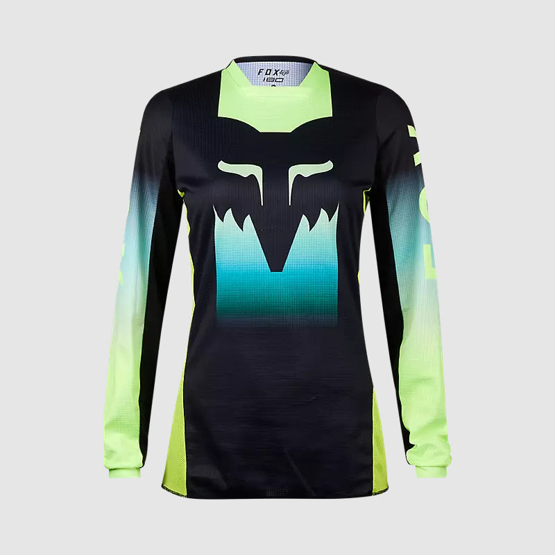 Polera Moto Mujer 180 Flora Negro/Amarillo Fox - Rideshop