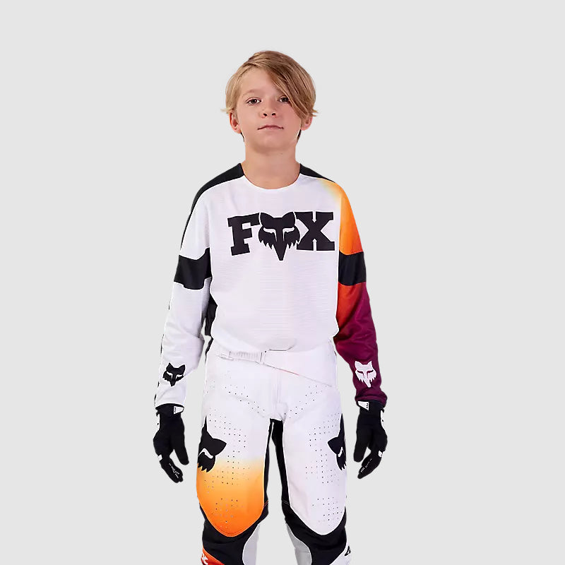 Polera Moto Niño 360 Streak Blanco Fox - Rideshop