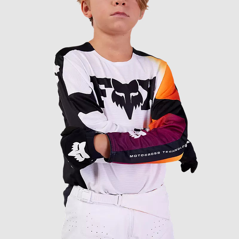 Polera Moto Niño 360 Streak Blanco Fox - Rideshop