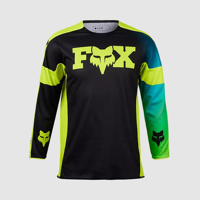 Polera Moto Niño 360 Streak Negro/Amarillo Fox - Rideshop