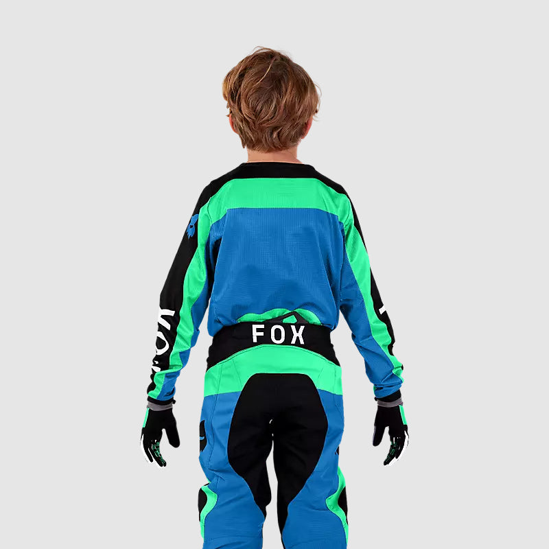 Polera Moto Niño 180 Ballast Negro/Azul Fox - Rideshop