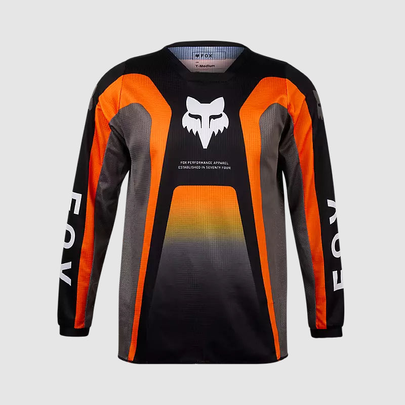 Polera Moto Niño 180 Ballast Negro/Naranjo Fox - Rideshop