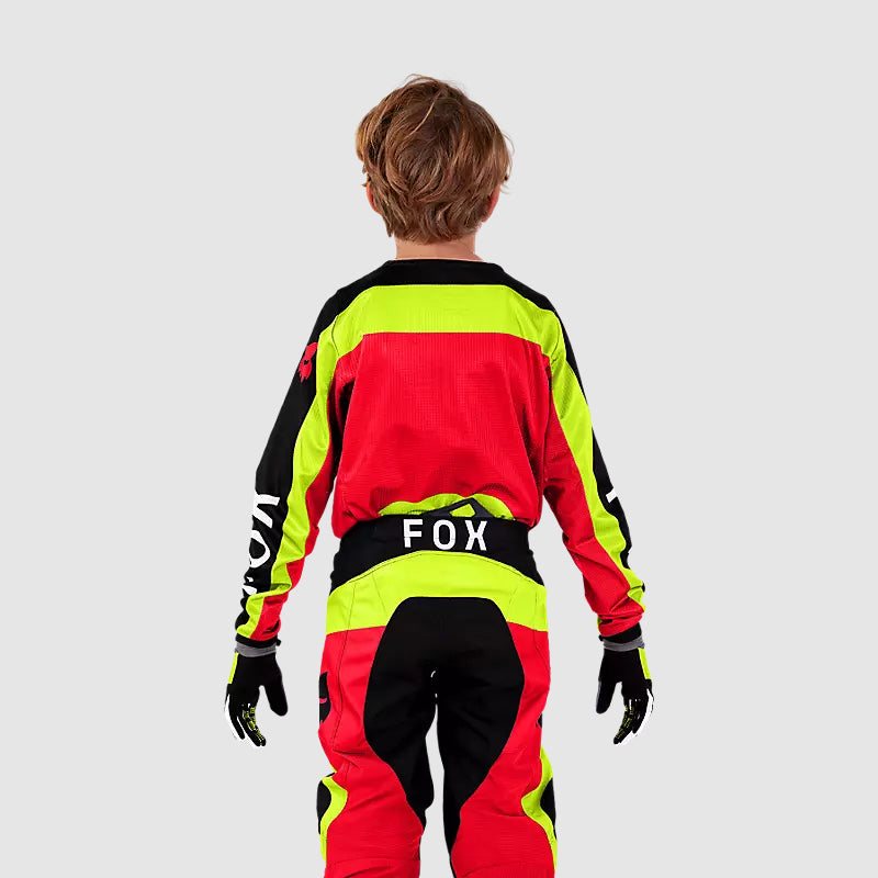 Polera Moto Niño 180 Ballast Rojo/Amarillo Fox - Rideshop