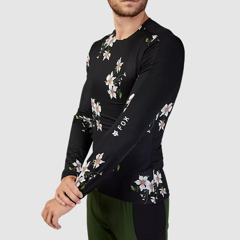 Polera Bicicleta Flexair Ascent Dogwood Manga Larga Negro Fox - Rideshop