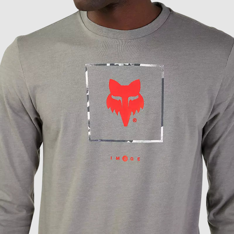 Polera Lifestyle Atlas Premium Manga Larga Gris Fox - Rideshop