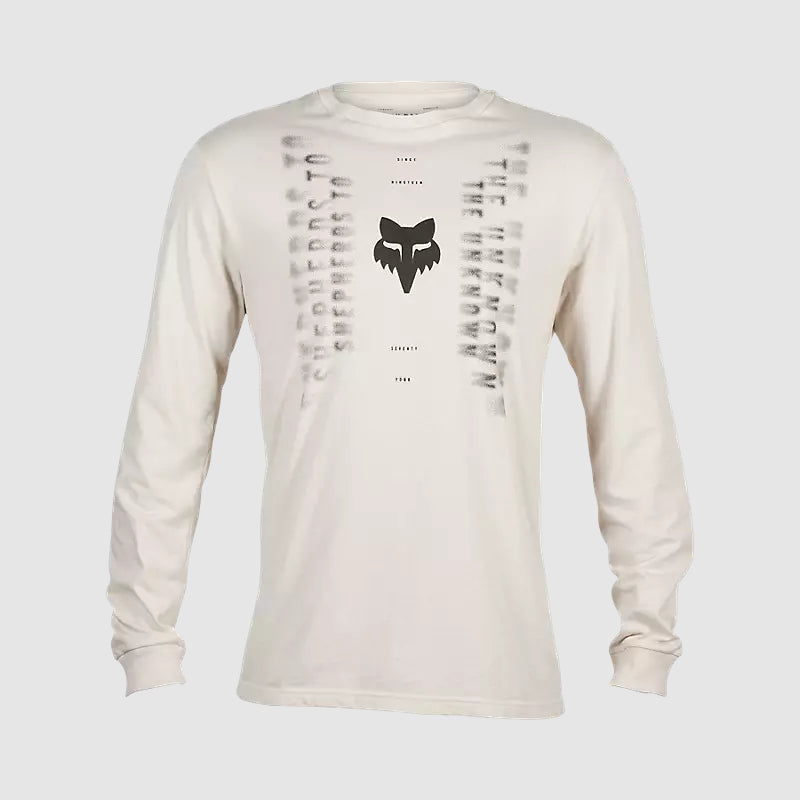 Polera Lifestyle Faded Out Premium Manga Larga Blanco Fox - Rideshop