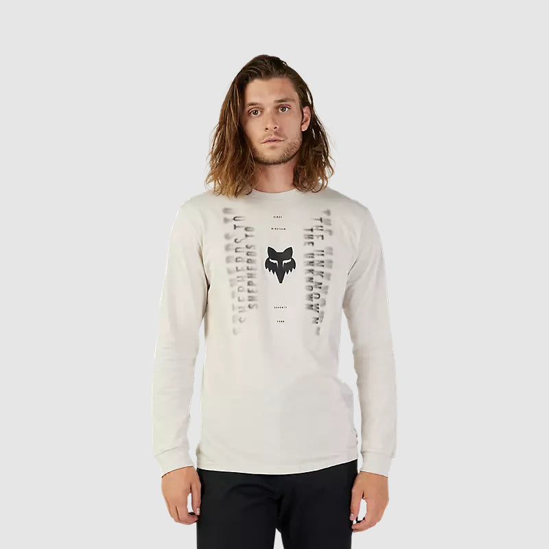 Polera Lifestyle Faded Out Premium Manga Larga Blanco Fox - Rideshop