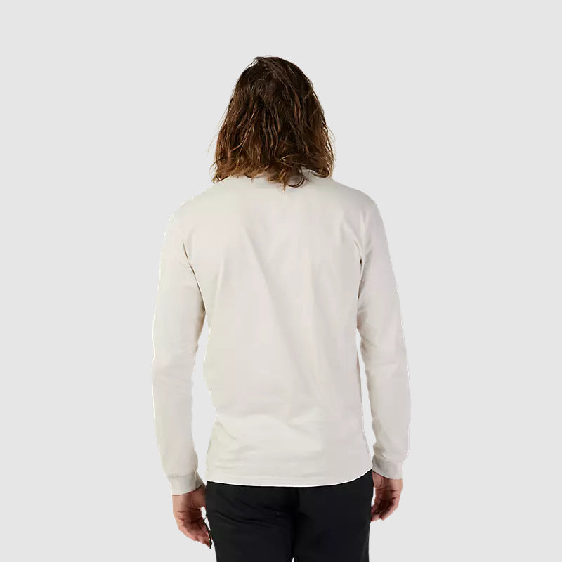 Polera Lifestyle Faded Out Premium Manga Larga Blanco Fox - Rideshop