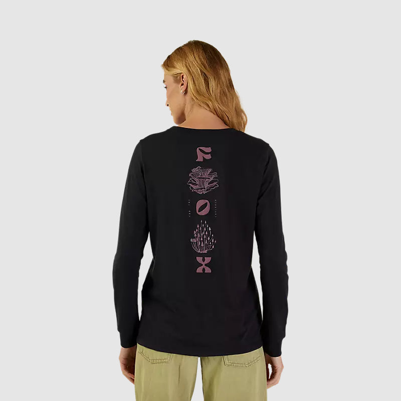 Polera Lifestyle Mujer Sensory Manga Larga Negro Fox - Rideshop