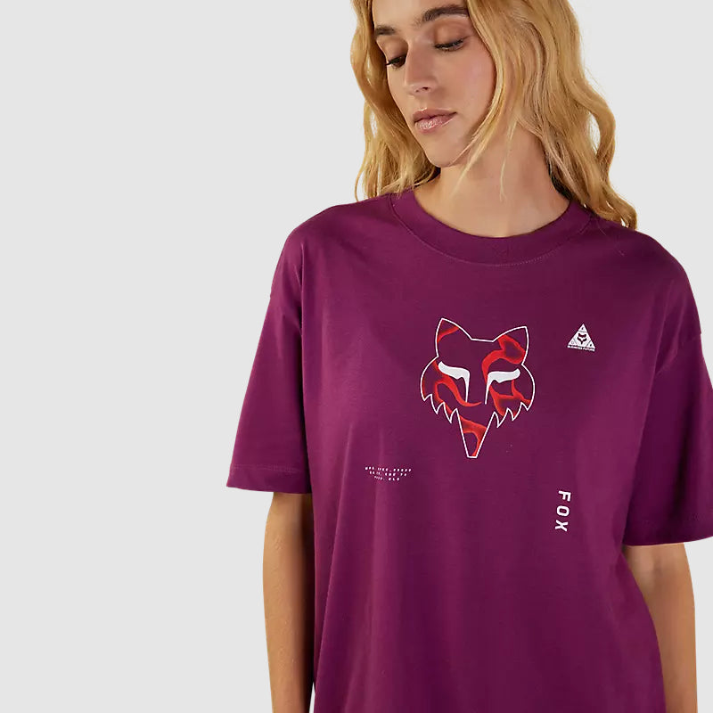 Polera Lifestyle Mujer Withered Burdeo Fox - Rideshop