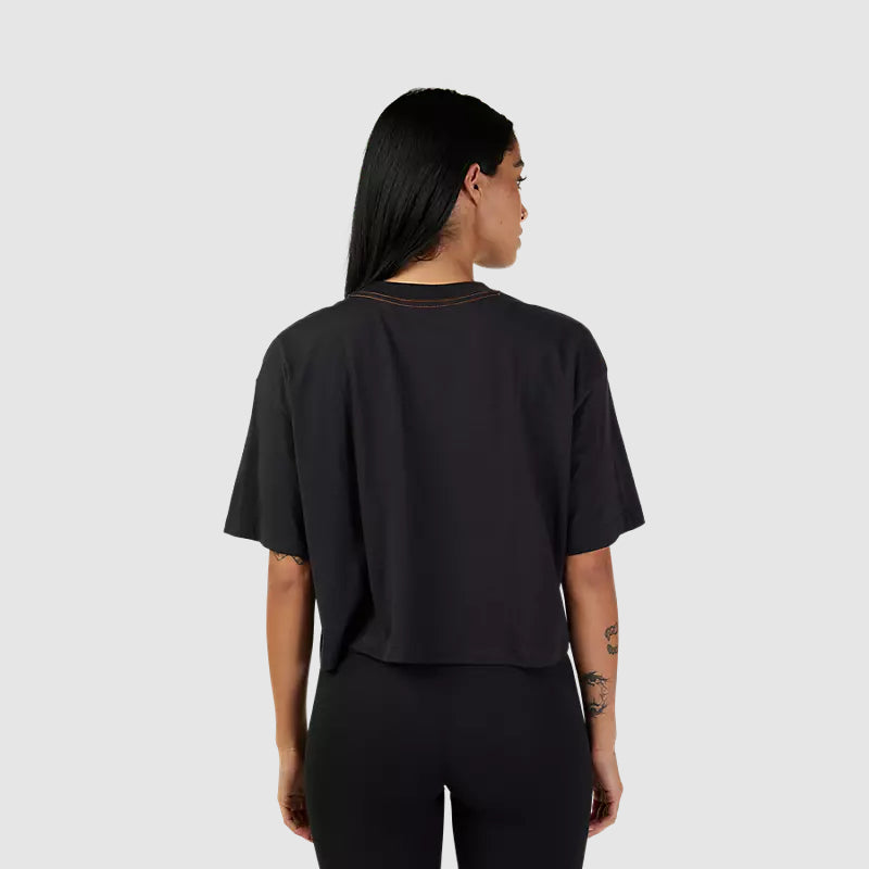 Polera Lifestyle Mujer Cienega Crop Negro Fox - Rideshop