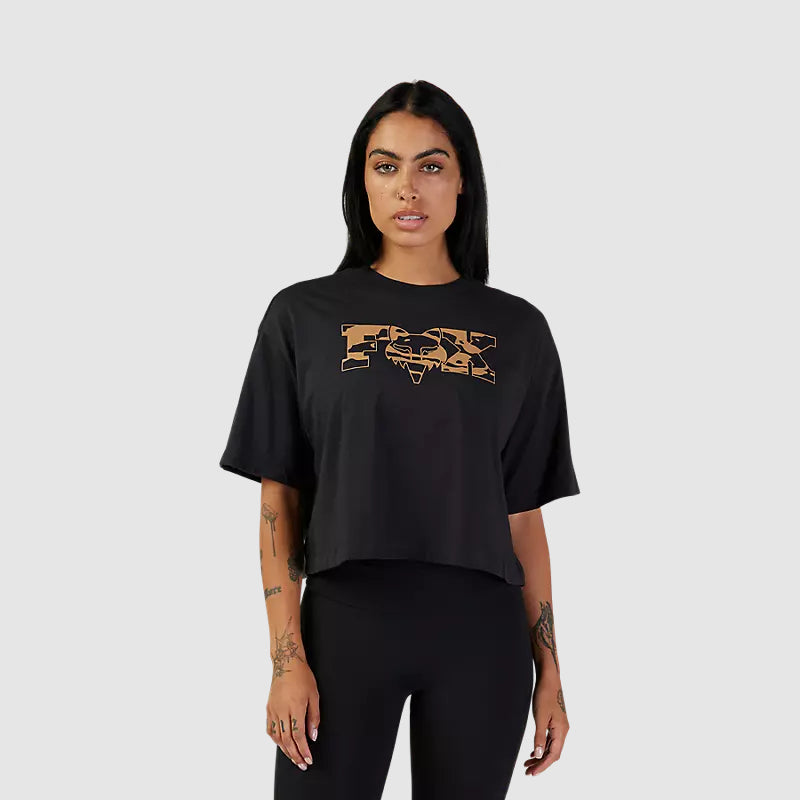 Polera Lifestyle Mujer Cienega Crop Negro Fox - Rideshop