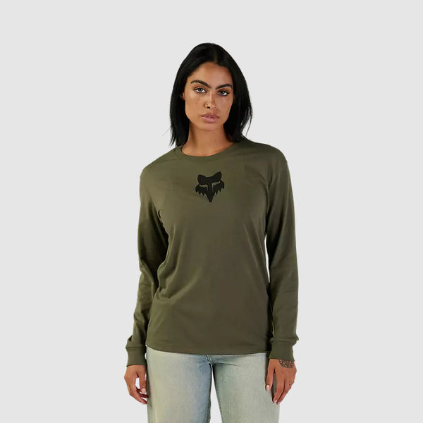 Polera Lifestyle Mujer Fox Head Manga Larga Verde Oliva Fox - Rideshop