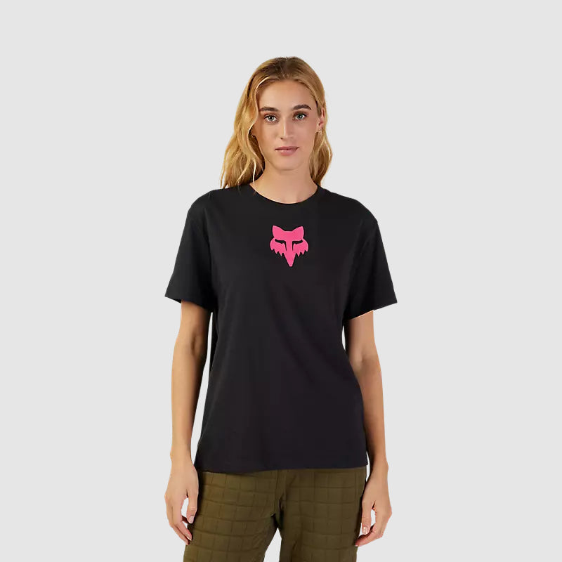 Polera Lifestyle Mujer Fox Head Negro/Rosado Fox - Rideshop