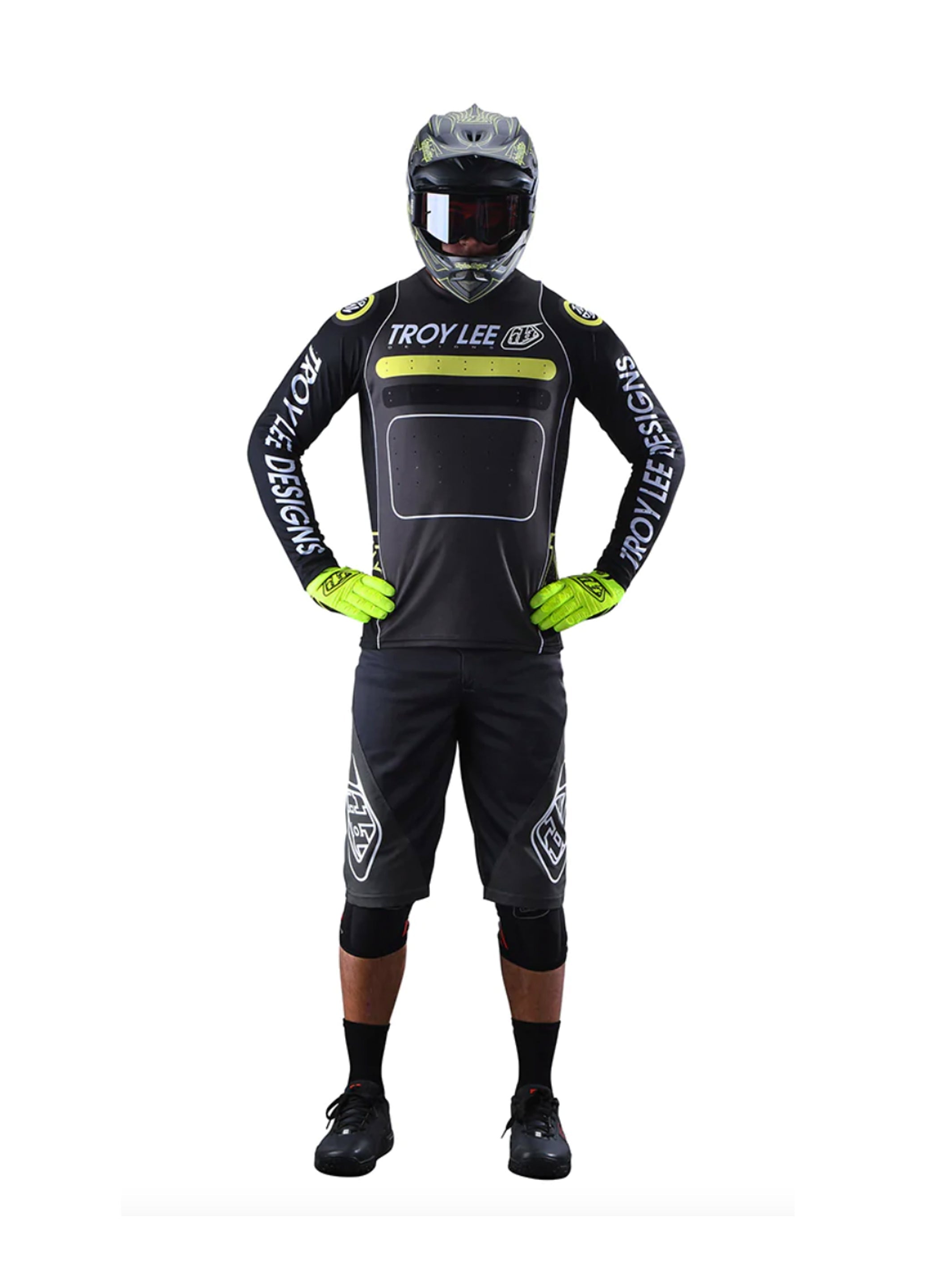 Troy Lee Designs Polera De Bicicleta Sprint Drop In Negra Verde - Rideshop