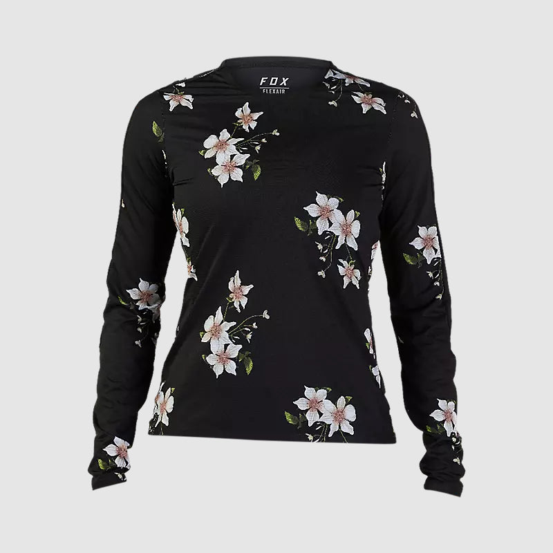Polera Bicicleta Mujer Flexair Ascent Dogwood Manga Larga Negro Fox - Rideshop