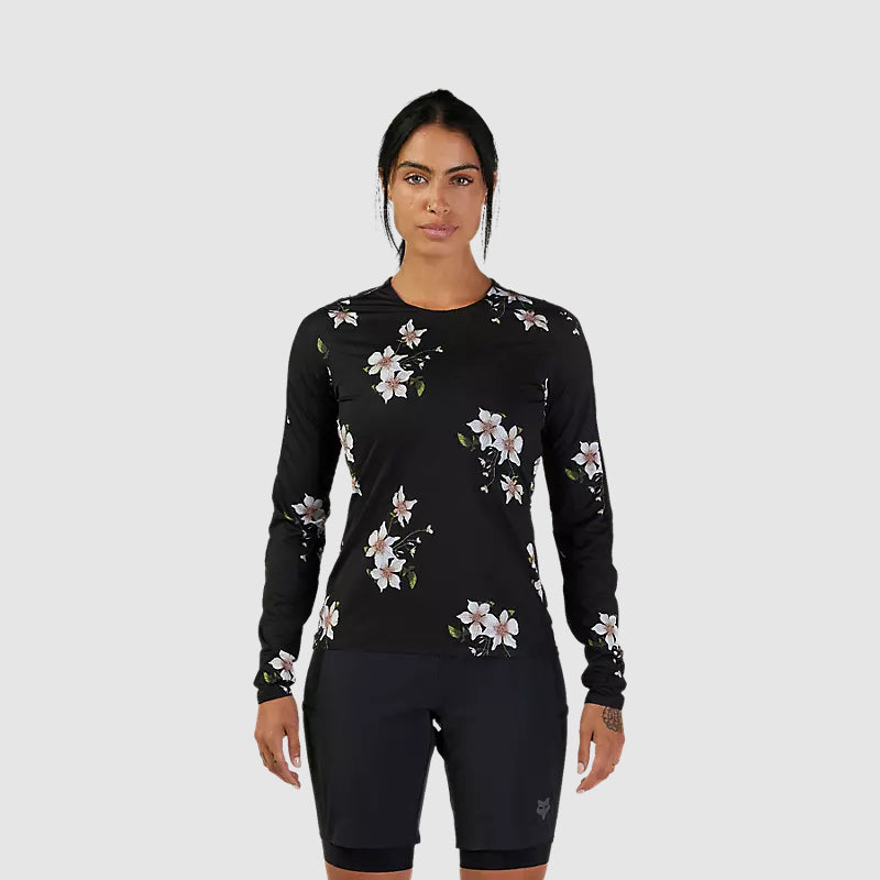 Polera Bicicleta Mujer Flexair Ascent Dogwood Manga Larga Negro Fox - Rideshop