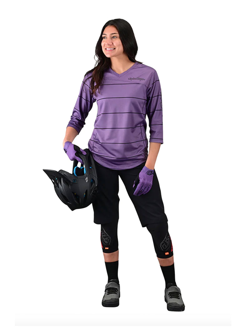 Troy Lee Designs Polera De Mujer Mischief Pinstripe Morada - Rideshop