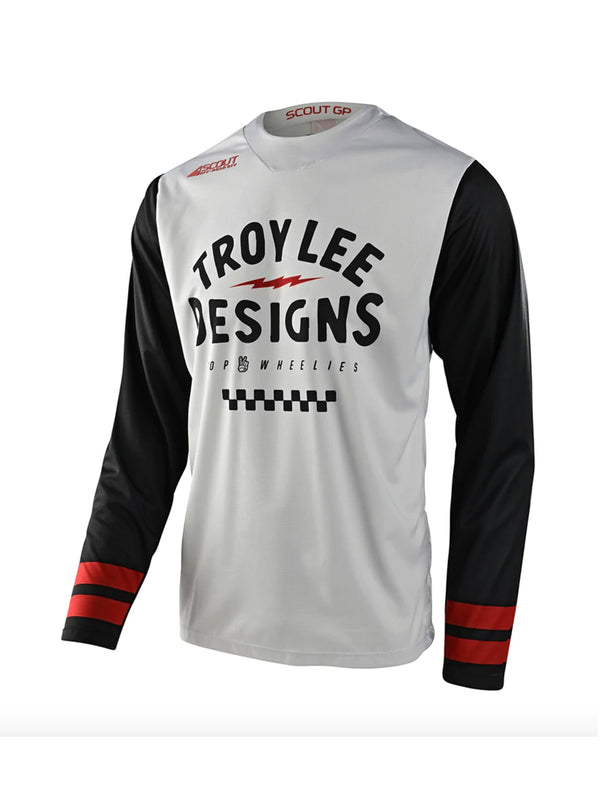 Troy Lee Designs Polera de Moto Scout Gp Ride On Gris / Blanco - Rideshop