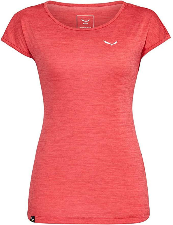 Polera Puez Melange Dry Mujer S/S Rose Red Melange Salewa - Rideshop