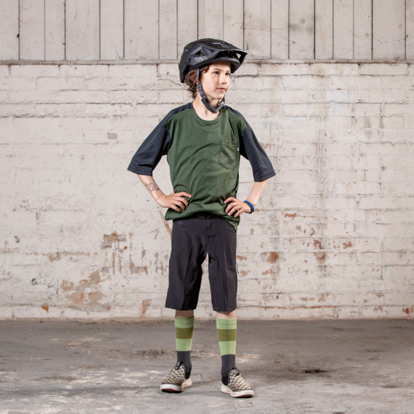 IXS Jersey Bicicleta Kids Flow X Olive-Black - Rideshop