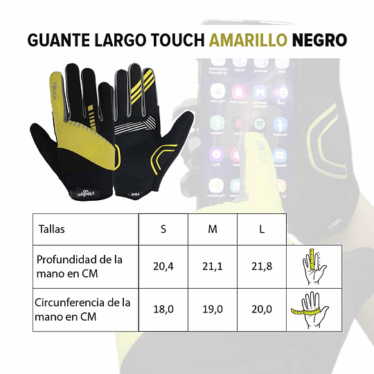 On Wheels Guante Largo Touch Amarillo/Negro - Rideshop