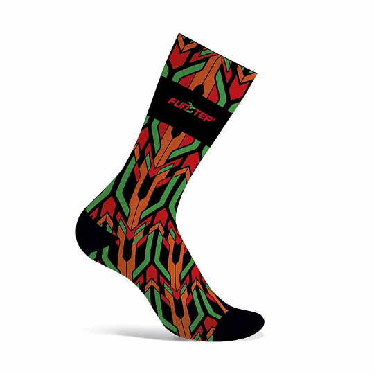 Funstep Calcetines Ciclismo Divertidos Negro/Rojo Medios - Rideshop