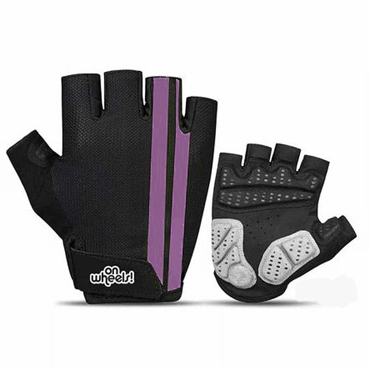 On Wheels Guante Corto Negro/Morado - Rideshop