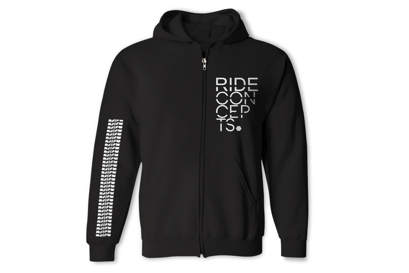 Polerón Stacked Zip Black/White-Rideshop